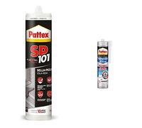 Pattex SP101 Original, adhesivo sellador para interiores y exteriores, polímero sellador negro multimaterial + Baño Sano No Más Moho, silicona antimoho e impermeable, silicona transparente duradera