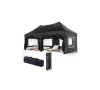 PATUKSHOP Pabellón , carpa de Jardín 3x6 m - Cenador 18 m² con 6 Paredes y Protección UV50+ Black