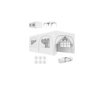 PATUKSHOP Pabellón , carpa de Jardín 3x6 m - Cenador 18 m² con 6 Paredes y Protección UV50+ White