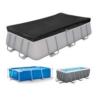 PATWING Cubre Piscinas Rectangulares 405x205x30cm para 400x200cm con Ojales | Negro, resistente a los rayos UV y al desgarro, para verano e invierno, compatible con piscinas INTEX y BESTWAY