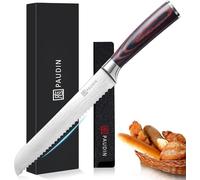 PAUDIN Cuchillo profesional para pan 20 cm con filo dentado de acero inoxidable, hoja extra afilada y mango ergonómico
