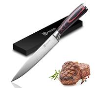 PAUDIN Juego de cuchillos Juego de cuchillos de cocina 3 piezas profesional con cuchillo de chef Cuchillo Santoku Cuchillo multiusos de acero inoxidable alemán de alto carbono súper duro