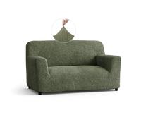 PAULATO - Funda de sofá 2 plazas de Microfibra Liso, Tejido antiarañazos Lavable a máquina, tecnología WavyTech y certificación Oeko-Tex, Made in Italy - Verde