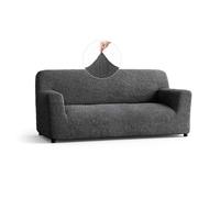 PAULATO - Funda de sofá 3 plazas de Microfibra Liso, Tejido antiarañazos Lavable a máquina, tecnología WavyTech y certificación Oeko-Tex, Made in Italy - Antracita