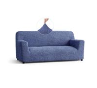 PAULATO - Funda de sofá 3 plazas de Microfibra Liso, Tejido antiarañazos Lavable a máquina, tecnología WavyTech y certificación Oeko-Tex, Made in Italy - Azul