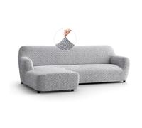 PAULATO - Funda de Sofá Chaise Longue (Cheslong) Izquierda (Visto Desde el Frente) Microfibra con Textura, Tejido Antiarañazos Lavable a Máquina, Certificado Oeko-Tex, Venezia Gris - Made in Italy