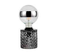Pauleen 48083 luminaria de sobremesa Crystal Smoke máx. 20 W E27, lámpara retro vintage, vidrio ahumado, lámpara de sobremesa 230 V cristal