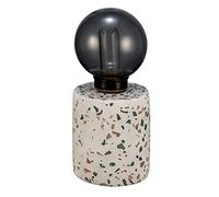 Pauleen 48280 Elegant Flare Lámpara de sobremesa LED portátil, Temporizador, batería, Incl. 1 de 0,2 vatios, hormigón, Cristal 2500 K E27, 0.2 W, Terrazzo