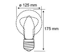 Pauleen Bombilla LED con filamento G125 E27 9 W transparente 2.700 K EC:EPREL:981875