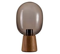 Pauleen Table luminaire 48232 Luminaria de sobremesa Mystical Gleam máx. 20 W, Vidrio Ahumado, lámpara mesita de Noche Estilo Boho Nature, Cristal, Madera E27