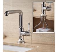 PaulGurkes Grifo de baño Nostálgico de Baja Presión / Grifo de Cocina Cromado