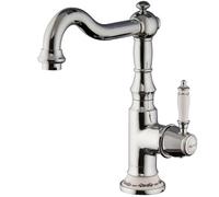 PaulGurkes Grifo de Baño Nostálgico de Baja Presión Latón Cromado Grifo de Cocina Monomando Cartucho Cerámico Diámetro Base 6,5 cm