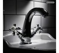 PaulGurkes Grifo de lavabo Retro Cromo Estilo inglés Nostalgia