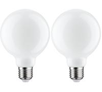 Paulmann 28702 lámpara LED filamento globe 7, 5. vatios bombilla regulable opal 2700 k blanco cálido e27. (Paquete de 2)
