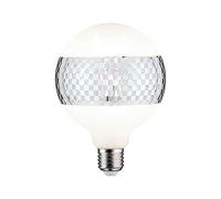 Paulmann 28742 Lámpara LED G125 Globe 4,5 W, regulable, fuente de luz, anillo plateado, luz eficiente, cristal, dorado 2600 K E27