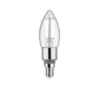 Paulmann 28777 Lámpara LED filamento, vela, 5 W, Dim to warm, regulable, fuente de luz, claro, dorado hasta blanco cálido 1800-3000 K E14