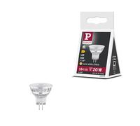Paulmann 28978 Reflector LED estándar 12V GU4 12V paquete de 1 ud. 1,8W 184lm 35mm plateado cristal 2700K - blanco cálido, fuente de luz
