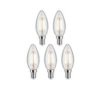 Paulmann 29094 LED de filamentos 230V vela E14 paquete de 5 uds. 5x4,8W 5x470lm 35mm cristal claro 2700K - blanco cálido