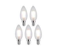 Paulmann 29096 LED de filamentos 230V vela E14 paquete de 5 uds. 5x4,8W 5x470lm 35mm cristal mate 4000K