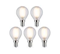Paulmann 29097 LED de filamentos 230V gota E14 paquete de 5 uds. 5x4,8W 5x470lm 45mm cristal mate 2700K - blanco cálido