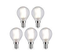 Paulmann 29098 LED de filamentos 230V gota E14 paquete de 5 uds. 5x4,8W 5x470lm 45mm cristal mate 4000K