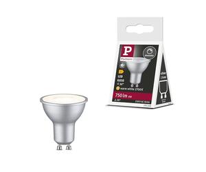 Paulmann 29168 Reflector LED estándar 230 V GU10 750 lm 8 W 2700 K regulable cromo mate 36° fuente de luz