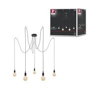 Paulmann Lámpara colgante Neordic Ketil 5x60 W Negro PL50389
