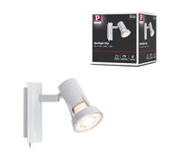 Paulmann 66702 Foco Teja máx. 10 W, proyector blanco, aplique, metal, lámpara de pared GU10