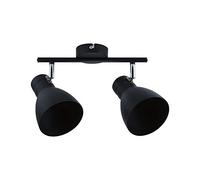 Paulmann 66760 Davy - Lámpara de techo (2 focos de 2 x 20 W, E27, sin bombilla), color negro