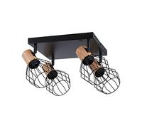 Paulmann lámpara de techo 4x20 W negro-madera 66769