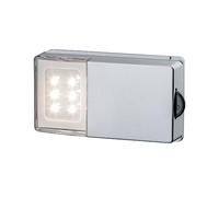 Paulmann 70498 Luminaria de armario SnapLED con rueda corredera, plateado, luz encendida con la puerta abierta, luz apagada cuando se presiona la rueda, 4x15 V, montaje con almohadillas adhesivas