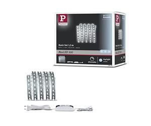 Paulmann 705.78 Juego básico Function MaxLED 500 1,5 m blanco diurno 8,5 W 230/24 V 20 VA plateado 70578 tira de luz LED, cinta de luz, tubo luminoso