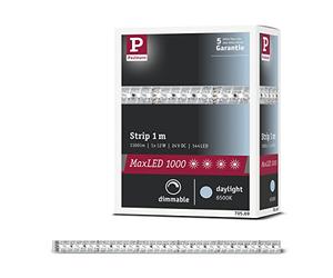 Paulmann 70569 Strip MaxLED 1000 1 m 6500 K strip LED blanco diurno, sin recubrimiento 11,5 W, tira de luz 1100 lm cinta de luz 144 LED 24 V