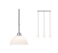 Paulmann 70925 Lámpara colgante Parana máx. 3x40 W, luminaria colgante, color blanco, cromo mate, luminaria de techo, cristal, metal, GU10