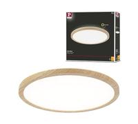 Paulmann 71028 Panel LED Atria Shine plafón con Backlight redondo IP44 16W 1600lm 293mm acabado madera plástico 3000K blanco cálido luminaria de baño