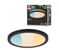 Paulmann 71271 - Panel LED Atria Shine IP44, redondo, 190 mm, 7,6 W, 1100 lm, 3000-6500 K, color negro