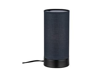 Paulmann 77059 Luminaria de sobremesa Pia máx. 25 W, lámpara de sobremesa, negro mate, lámpara para salón, metal, tela, lámpara mesita de noche E14