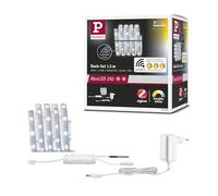 Paulmann 78868 Strip LED MaxLED 250 set básico SmartHomeZigbee TunableWhite 1,5m IP44 8W 230/24V 405lm plateado, tira luz LED, resistente salpicaduras