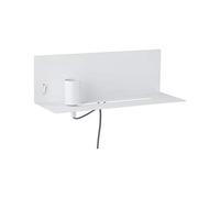 Paulmann 78915 Aplique Devara con repisa máx. 40 W, negro, lámpara de lectura de pared, blanco, luminaria de lectura, metal, lámpara de pared E27