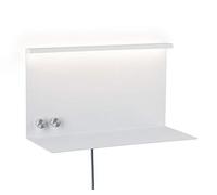 Paulmann 78919 Aplique LED Jarina con repisa incl. 1x4,5/1x1,6 W, regulable, aplique lectura, blanco, lámpara lectura, metal, lámpara de pared 3000 K