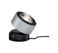 Paulmann 79718 Luminaria de sobremesa LED Aldan incl. lámpara para mesita de noche 1x3,5 W regulable, negro, aluminio, lámpara de sobremesa, blanco cálido 2700 K