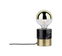 Paulmann 79742 Luminaria de sobremesa Neordic Vala máx. 1x20 W para lámparas E27, mesita de noche, latón mateado/negro 230 V mármol, sin fuente de luz