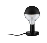 Paulmann 79758 Luminaria de sobremesa Neordic Haldor, redonda, máx. 20 W, lámpara de sobremesa, negro, lámpara para mesita de noche, metal, lámpara de lectura E27