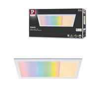 Paulmann 79808 Panel LED Amaris 595x295mm RGBW Smart Home Zigbee rect., incl. lámpara techo 1x22W, regulable, blanco mate, metal, lámpara salón 2700K
