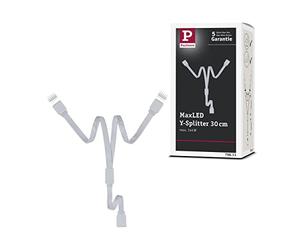 Paulmann 79813 Strip MaxLED, divisor en Y, distribución 1 a 2, 30 cm máx. 144 W, tira de luz, blanco, cinta de luz, plástico, cinta de LED