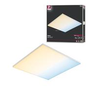 Paulmann 79826 Panel LED Velora cuadrado incl. lámpara de techo 1x19,5 W regulable, blanco mate, panel luminoso, metal, luz de techo 2700 K
