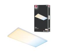 Paulmann 79827 Panel LED Velora cuadrado incl. lámpara de techo 1x15,5 W regulable, blanco mate, panel luminoso de metal, luz de techo 2700 K