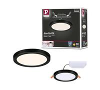 Paulmann 79960 Panel LED empotrable Areo IP44 118mm, redondo, incl. 1x6,5W, blanco cálido, negro, plástico, sistema de iluminación, 3000K