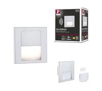 Paulmann 80000 - Empotrador de pared LED Tsaro cuadrado (80 x 36 mm, 1 W, 80 lm, 230 V, 2700 K), color cromado mate