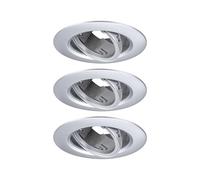 Paulmann 92110 - Foco empotrado, kit de 3 orientable redondo, 90 mm, 30° GU10 máx. 3x10W 230V Cromo mate Luminaria empotrada - Luminaria sin bombilla